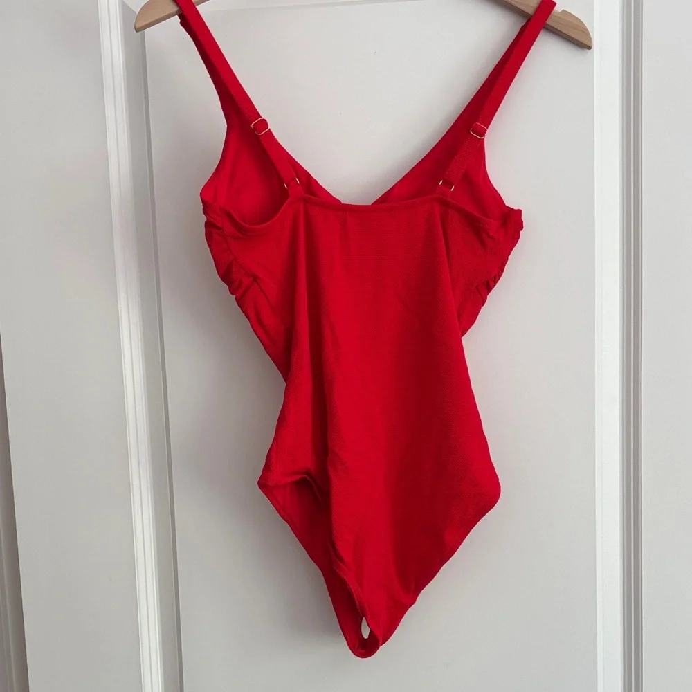 Melissa Odabash Red One-Piece Swimsuit with Front Knot